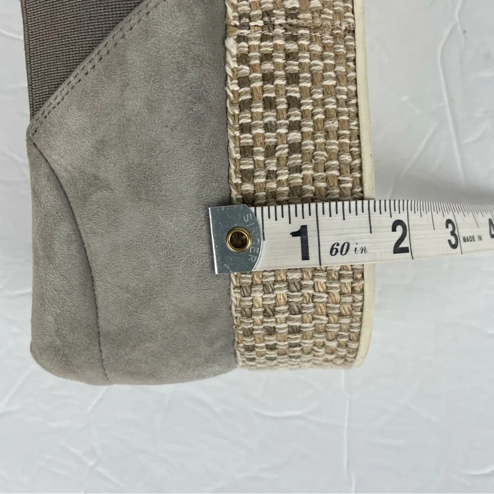 Vince Espadrille Platform‎ Slip-on Sneakers Gray Suede Size 7.5 / 37.5